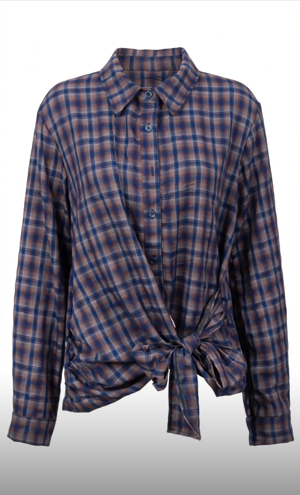 Camicia a quadri con nodo e fiocco
