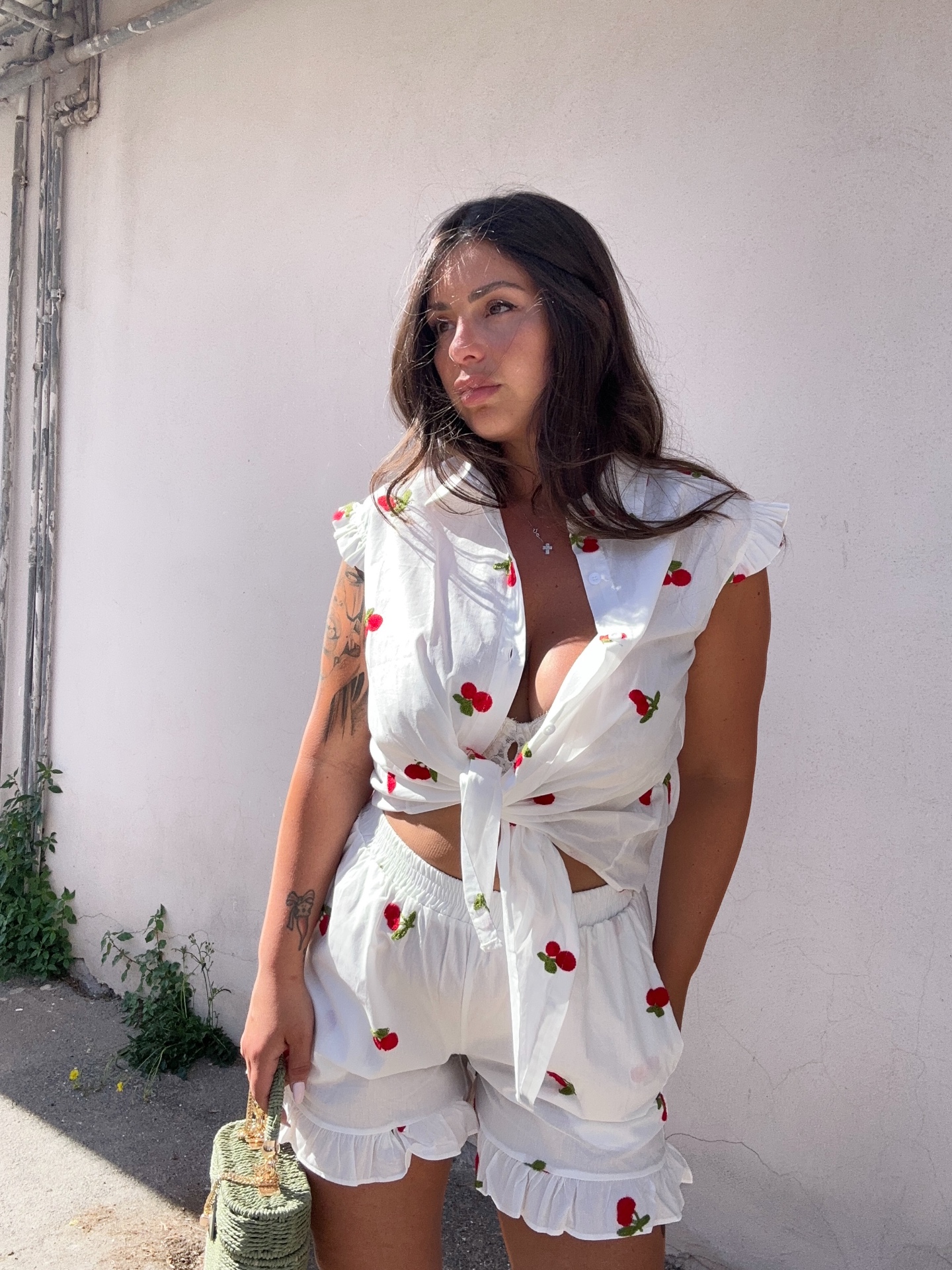 Twinset ciliegie bianco