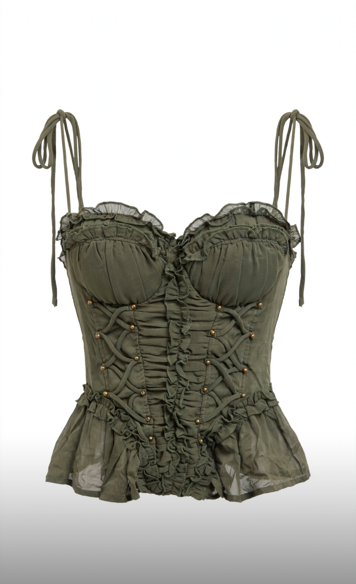 Bustier corsetto con borchie e lacci