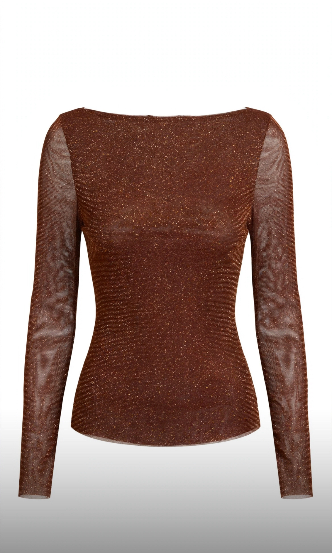 Maglia velata a maniche lunghe con lurex