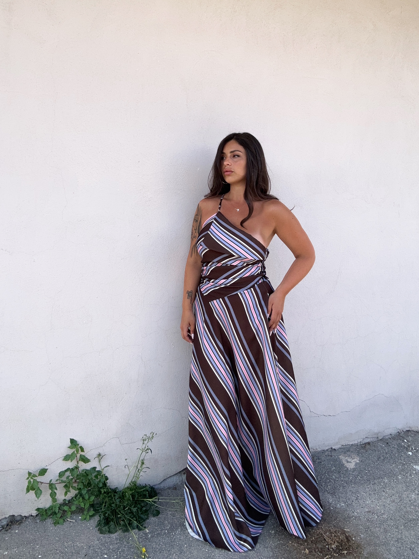 Twinset righe asimmetrico