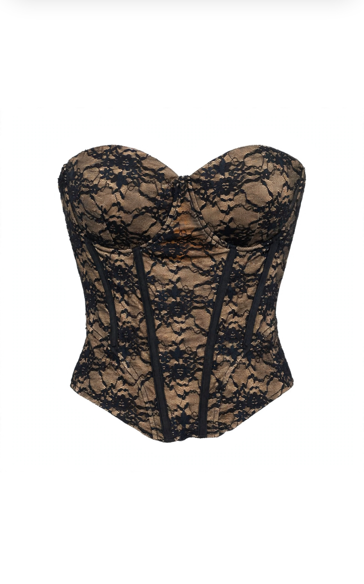 Corsetto in pizzo con coppa rigida