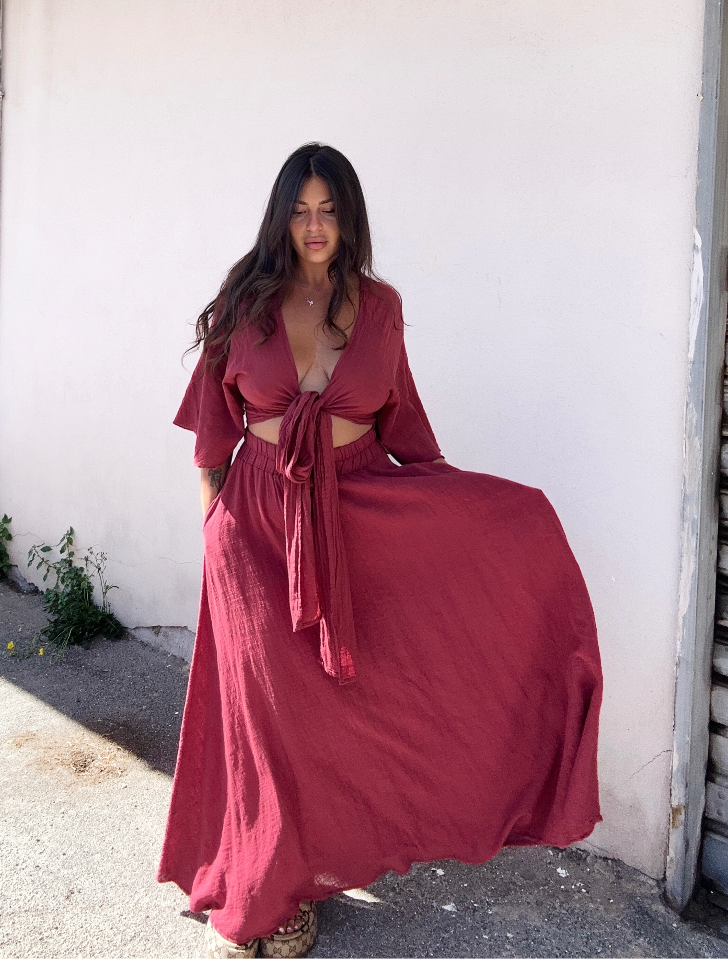 Twinset wrap maxi in cotone