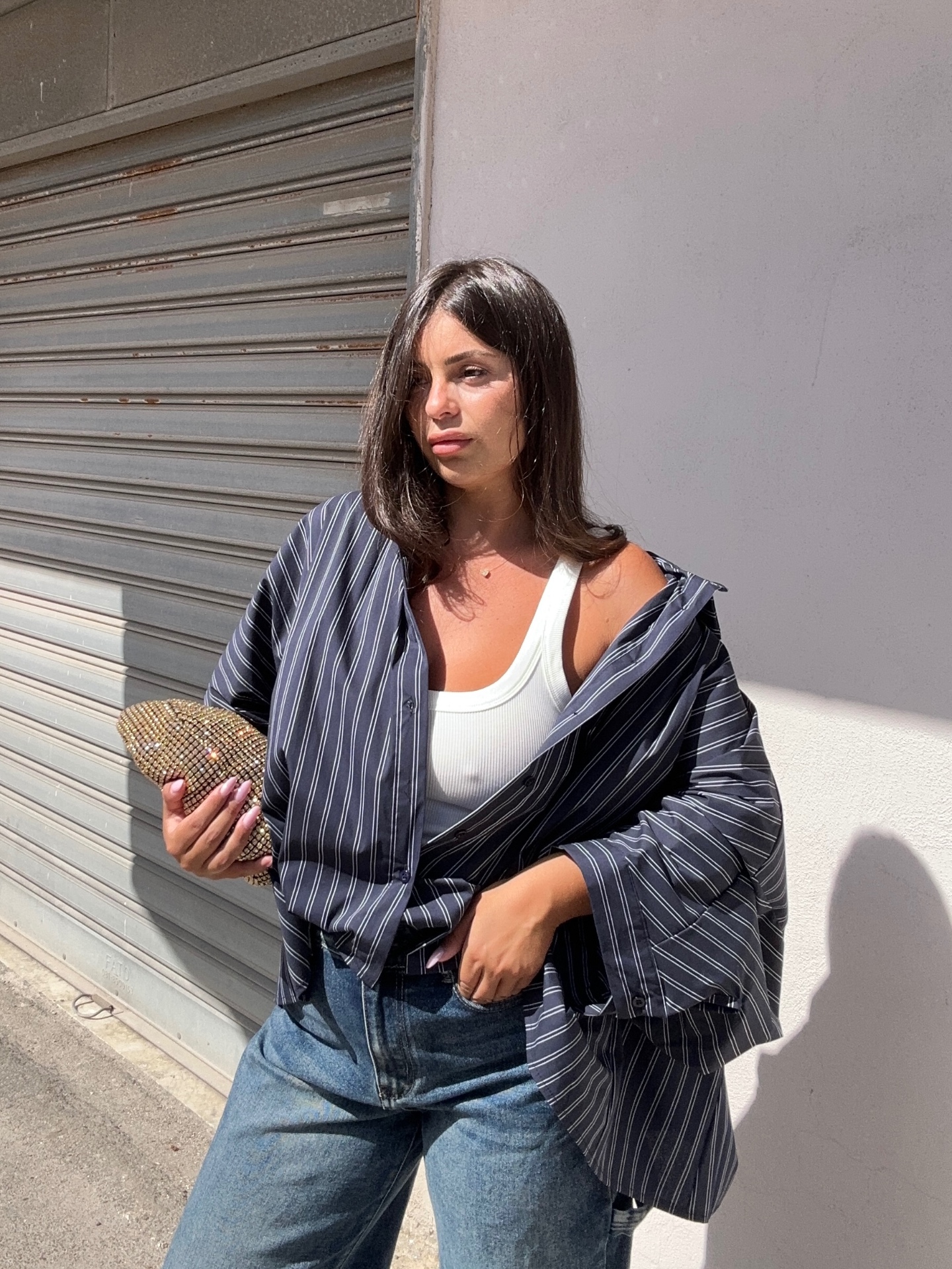 Camicia a righe oversize