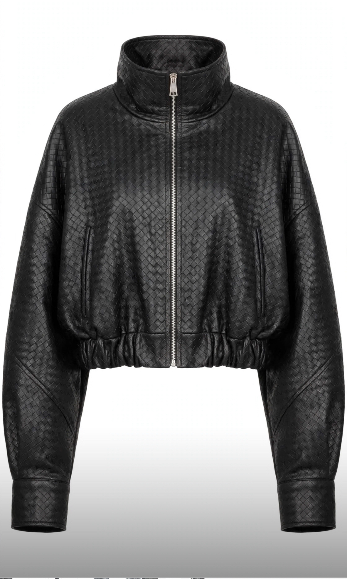 Giubbino in ecopelle bomber a intreccio