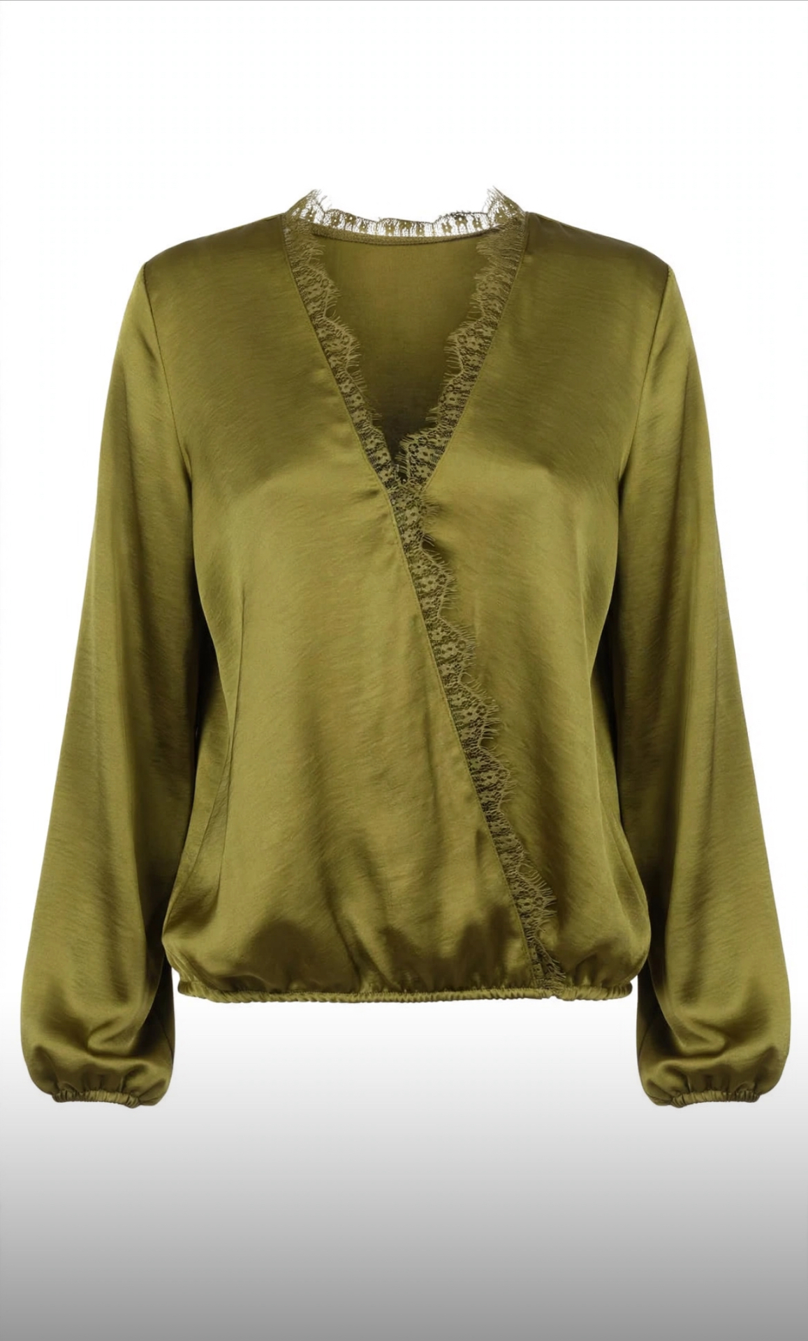 Camicia effetto seta con manica a sbuffo
