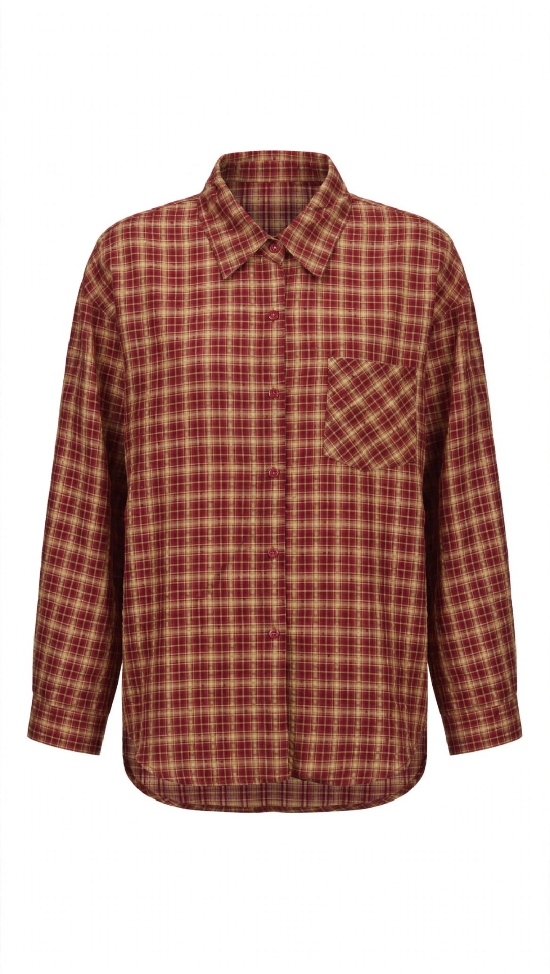 Camicia oversize a quadretti con taschino