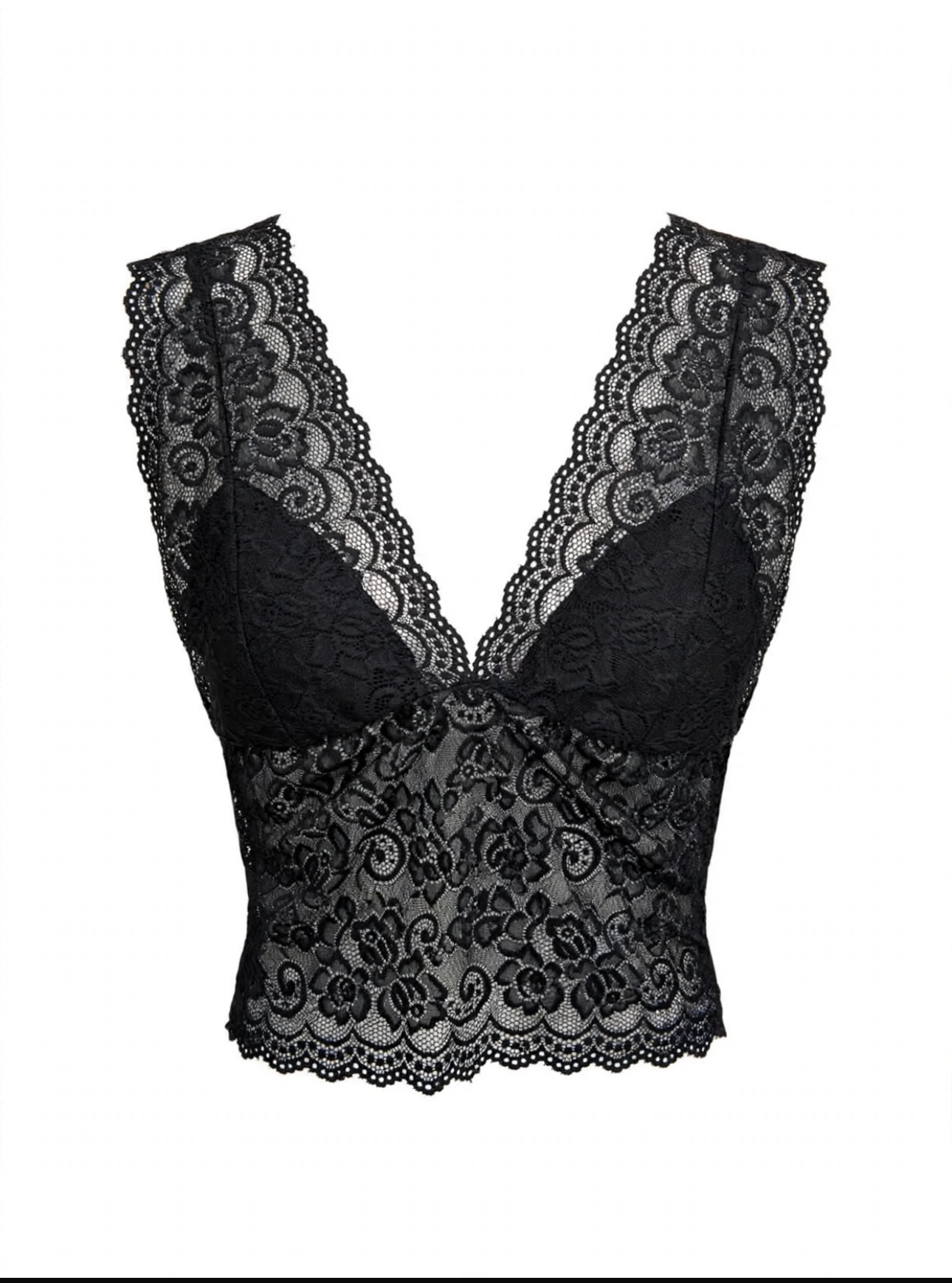 Bustier in pizzo con coppe e scollo a V