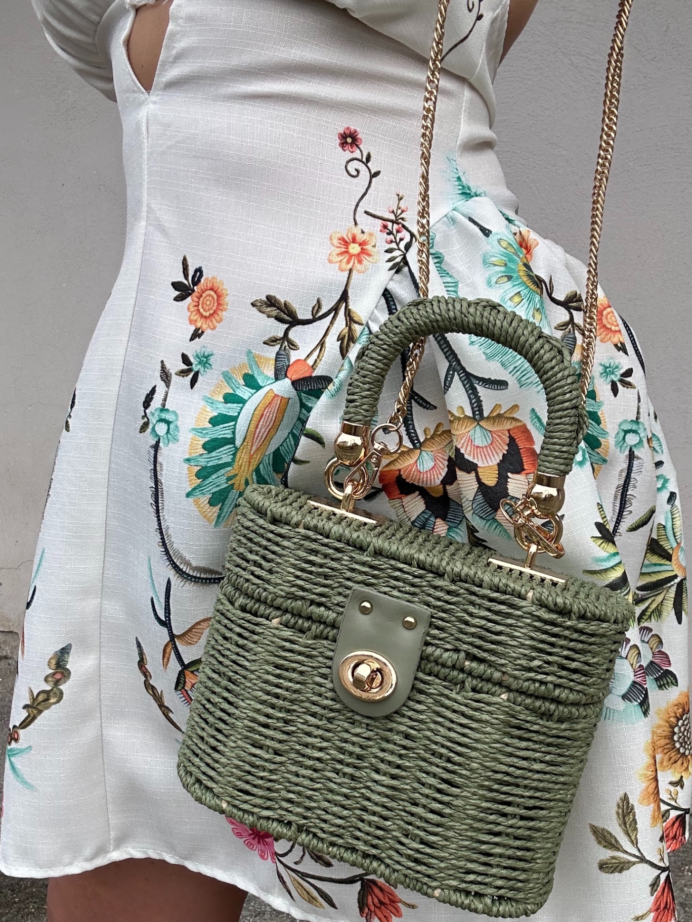 Borsa paglia verde