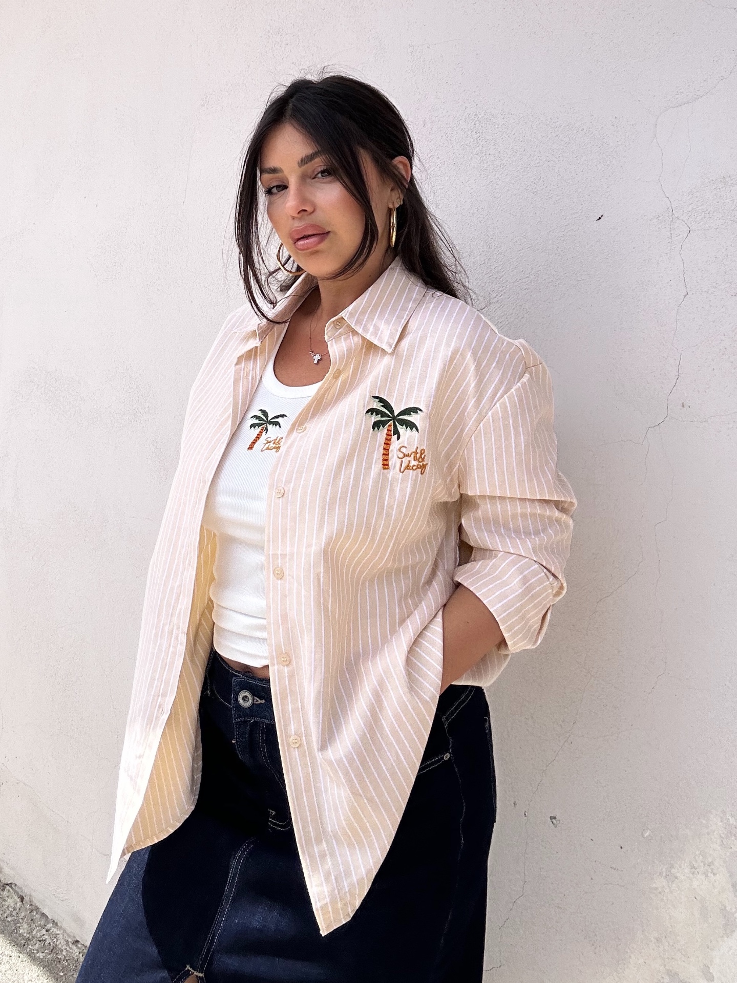 Camicia rigata Surf & Vacay