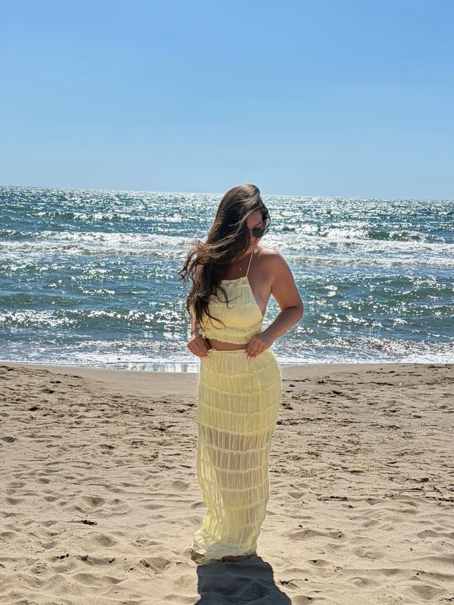 Twinset Top e Gonna Lunga Giallo