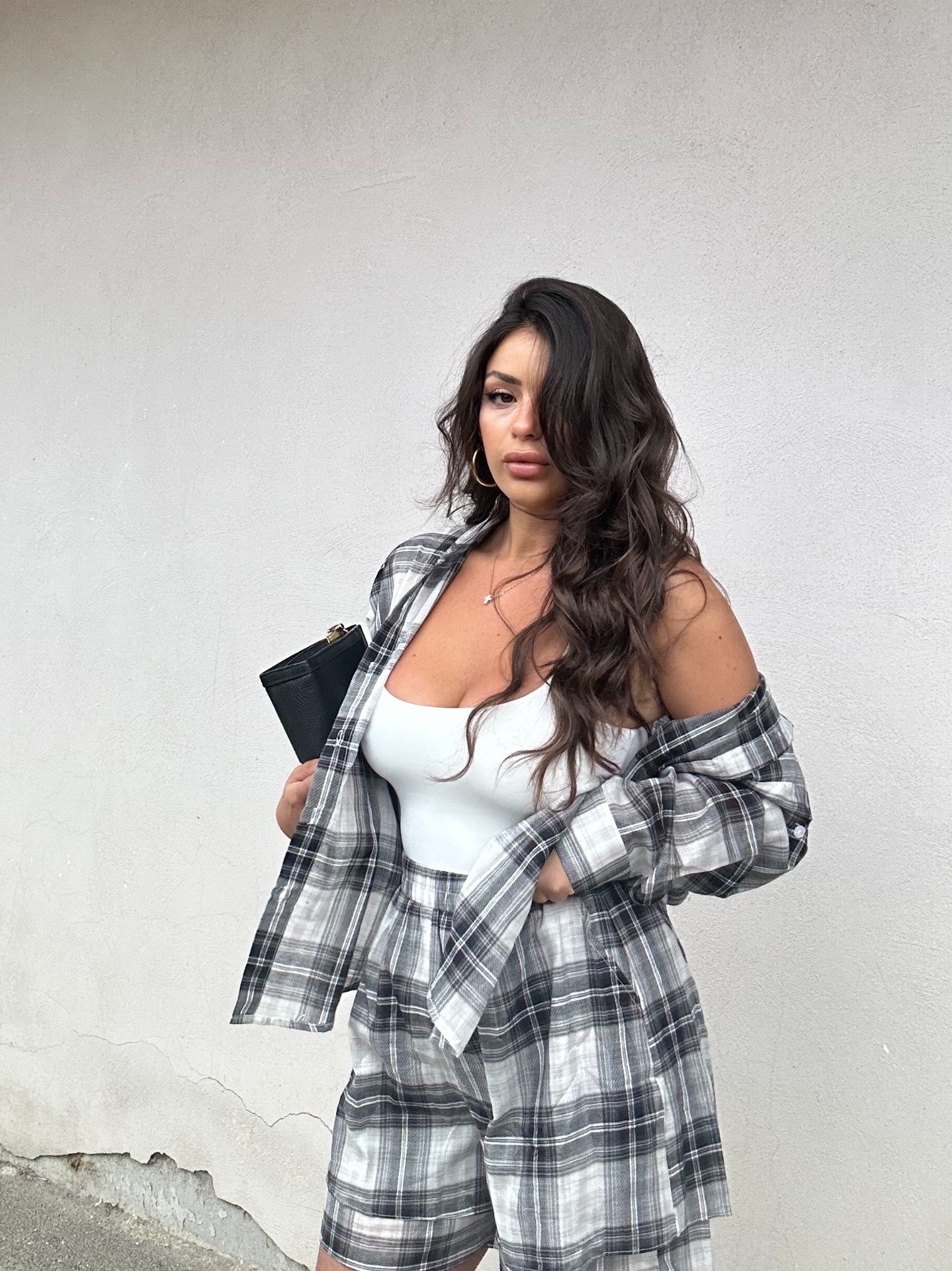 Twinset Quadri Grigio